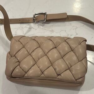 JW PEI Tan Quilted Crossbody Bag